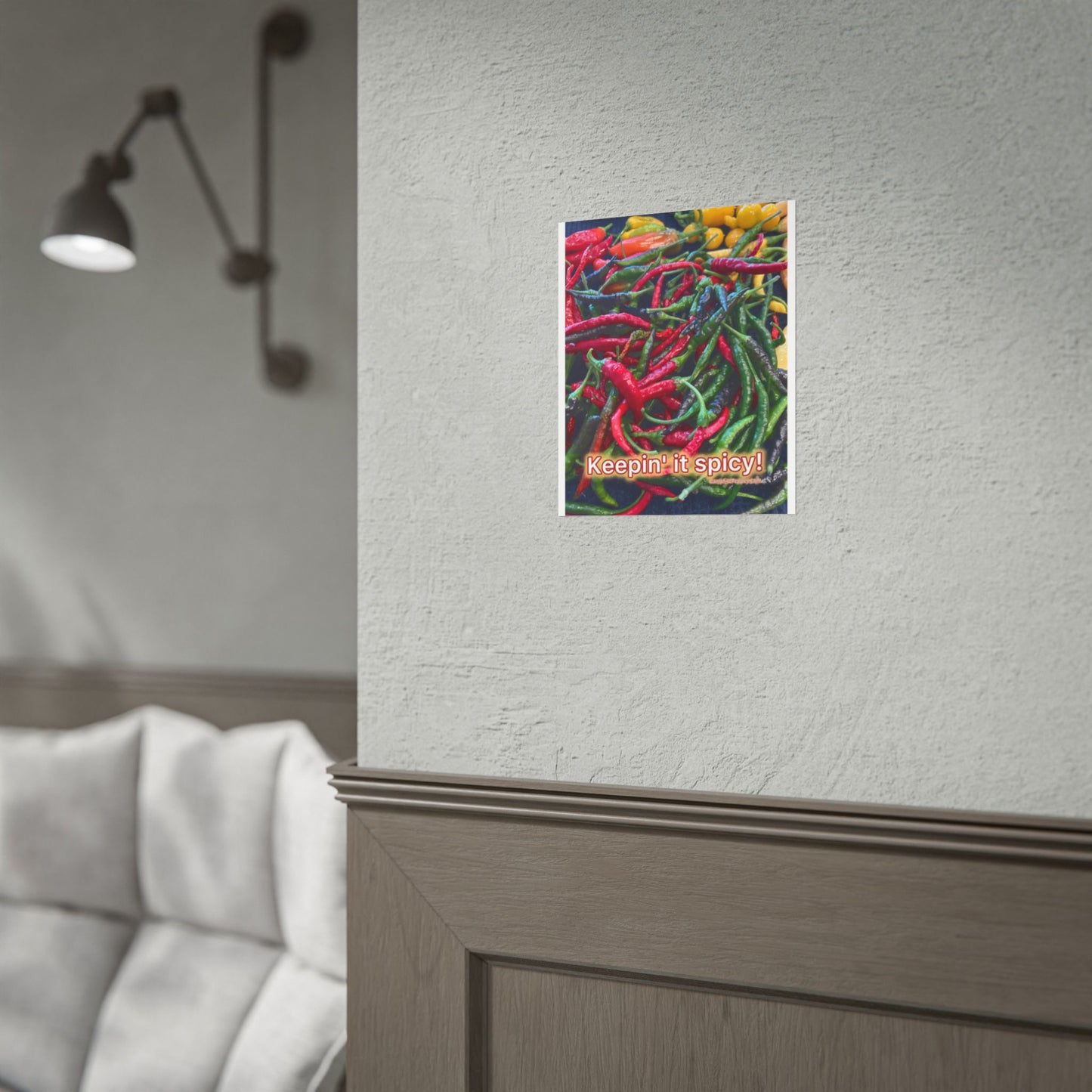 Rolled Poster — Keepin' It Spicy! Colorful Chili Pepper Wall Art