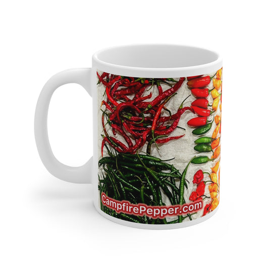 Chili Pepper Mug — Colorful Hot Pepper Kitchen Coffee Cup (11 oz)