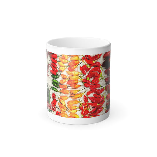 Color-Changing Chili Pepper Mug — 11oz Heat Reveal Coffee Cup
